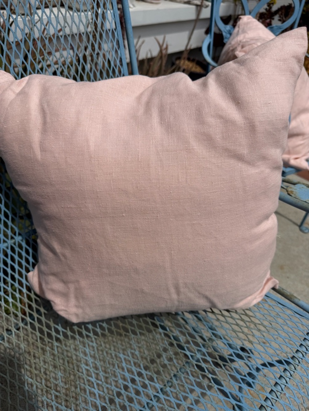 Blush Pink Linen Throw Pillow Covers - Set of 3 - Picture 6 of 8